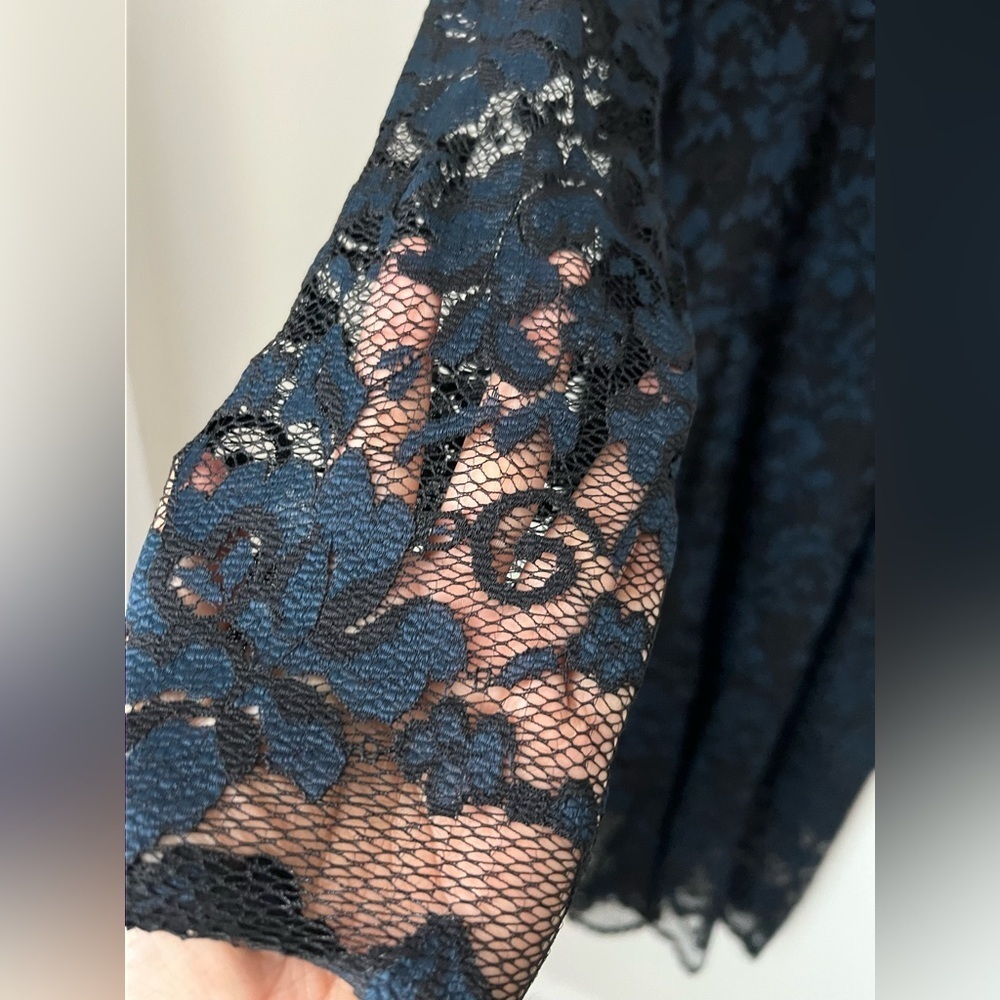 Ganni Elegant Navy Lace Dress Size 6 - Picture 8 of 15